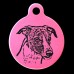 Whippet Engraved 31mm Large Round Pet Dog ID Tag